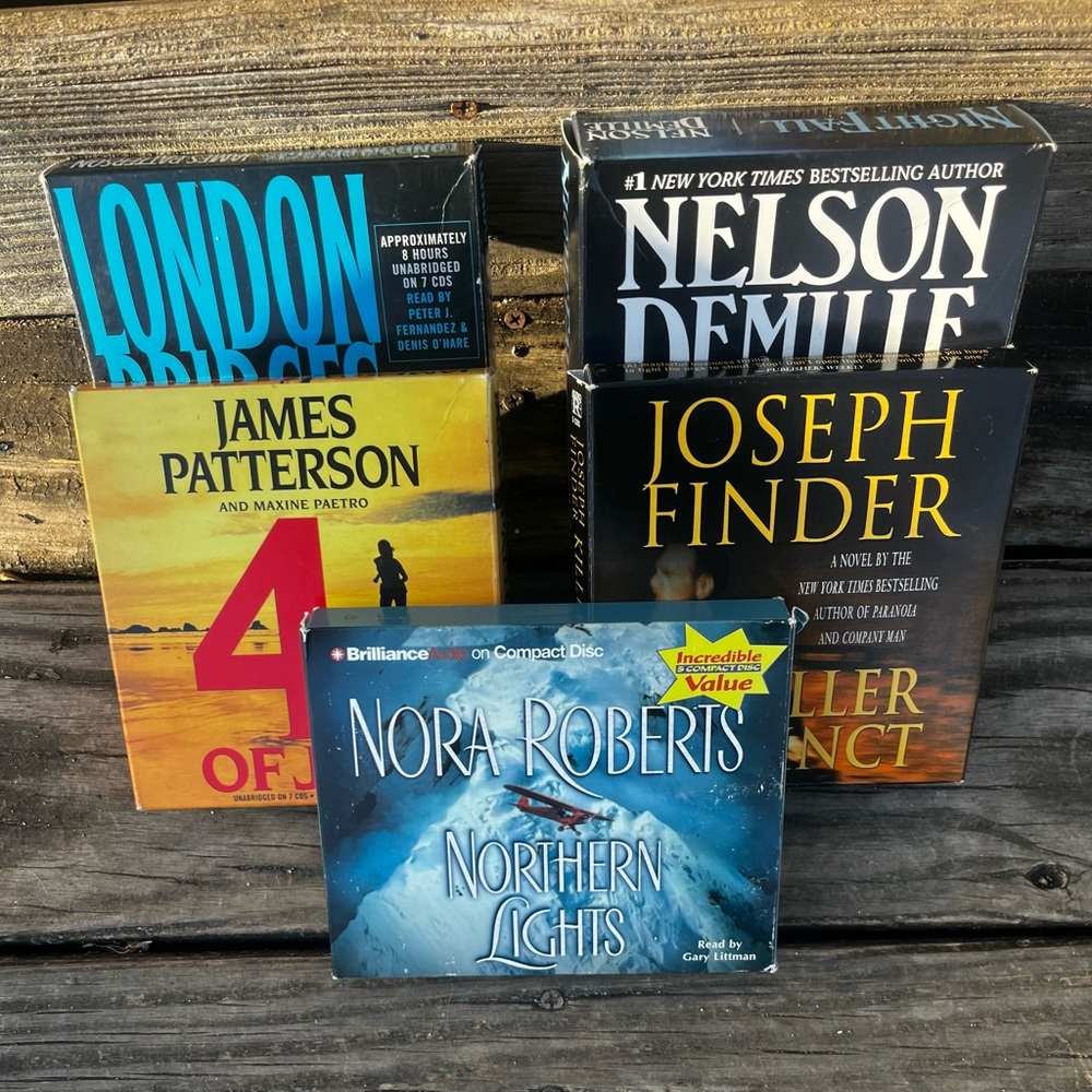 MURDER MYSTERY BUNDLE OF 5 BOOKS ON CD ASSORTMENT ADULT FICTION